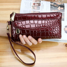 Load image into Gallery viewer, Double Zipper Crocodile Wallet
